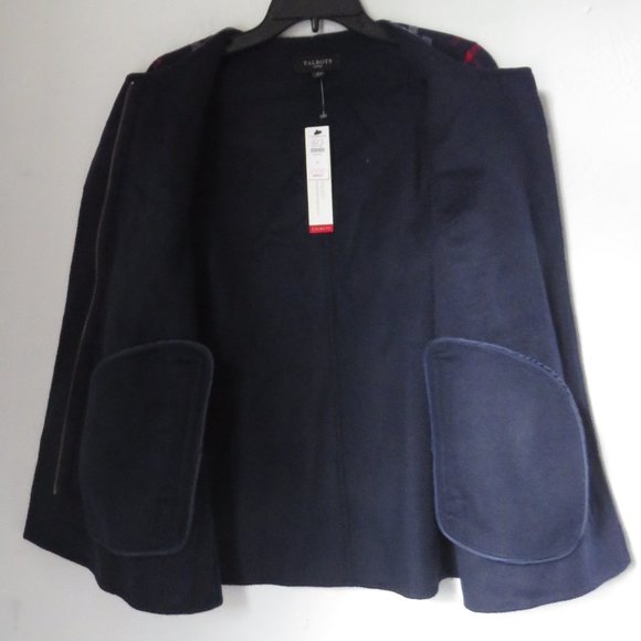 Talbots DOUBLE FACE PLAID Multicolored Wool Blend Jacket Petite - Picture 8 of 10